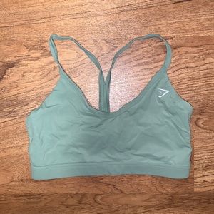 V NECK TRAINING SPORTS BRA - GREEN